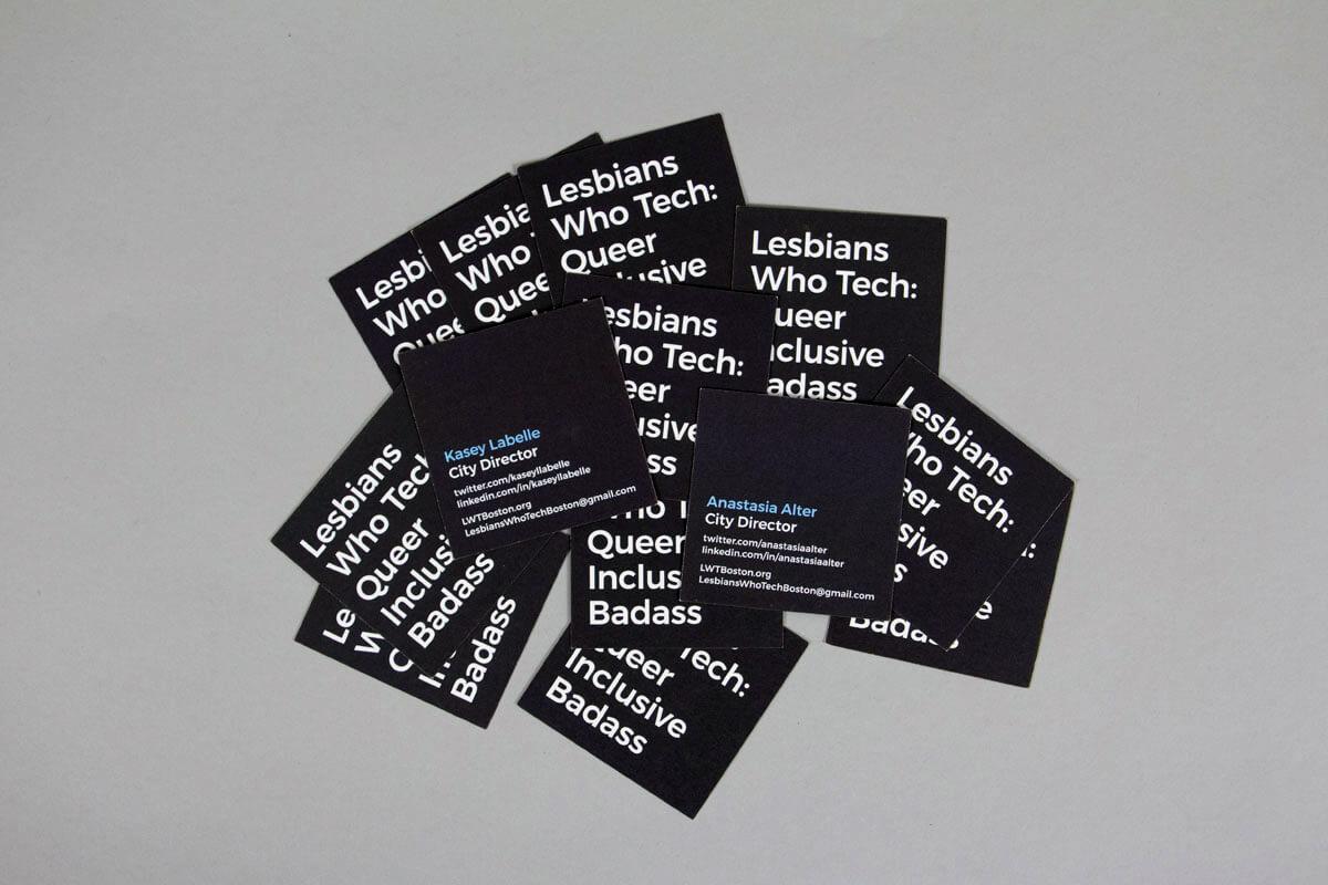 Lesbians Who Tech Boston business cards