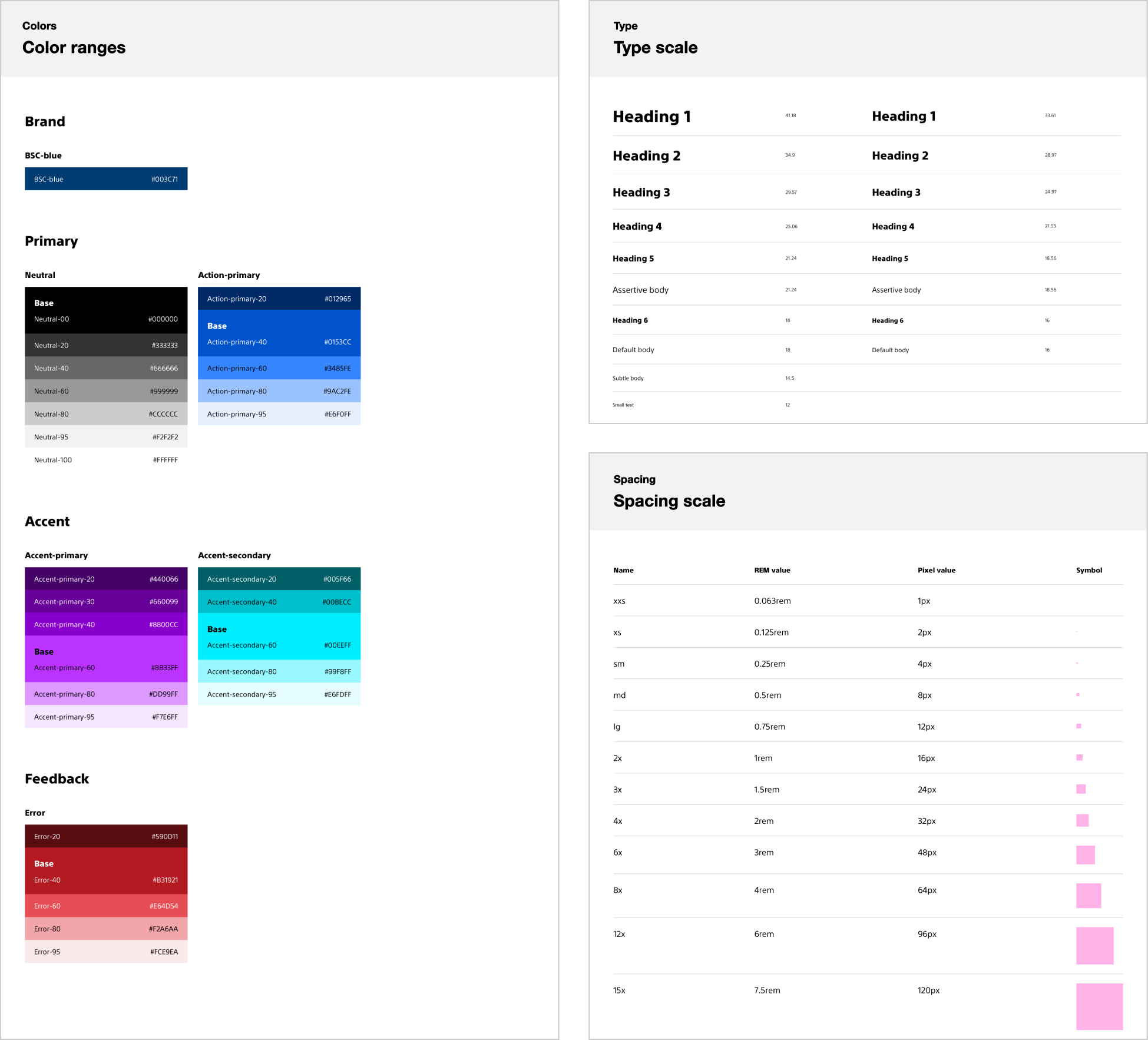 MVP color, type, and spacing foundations